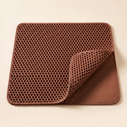 Double-Layer Honeycomb Litter Mat - brown