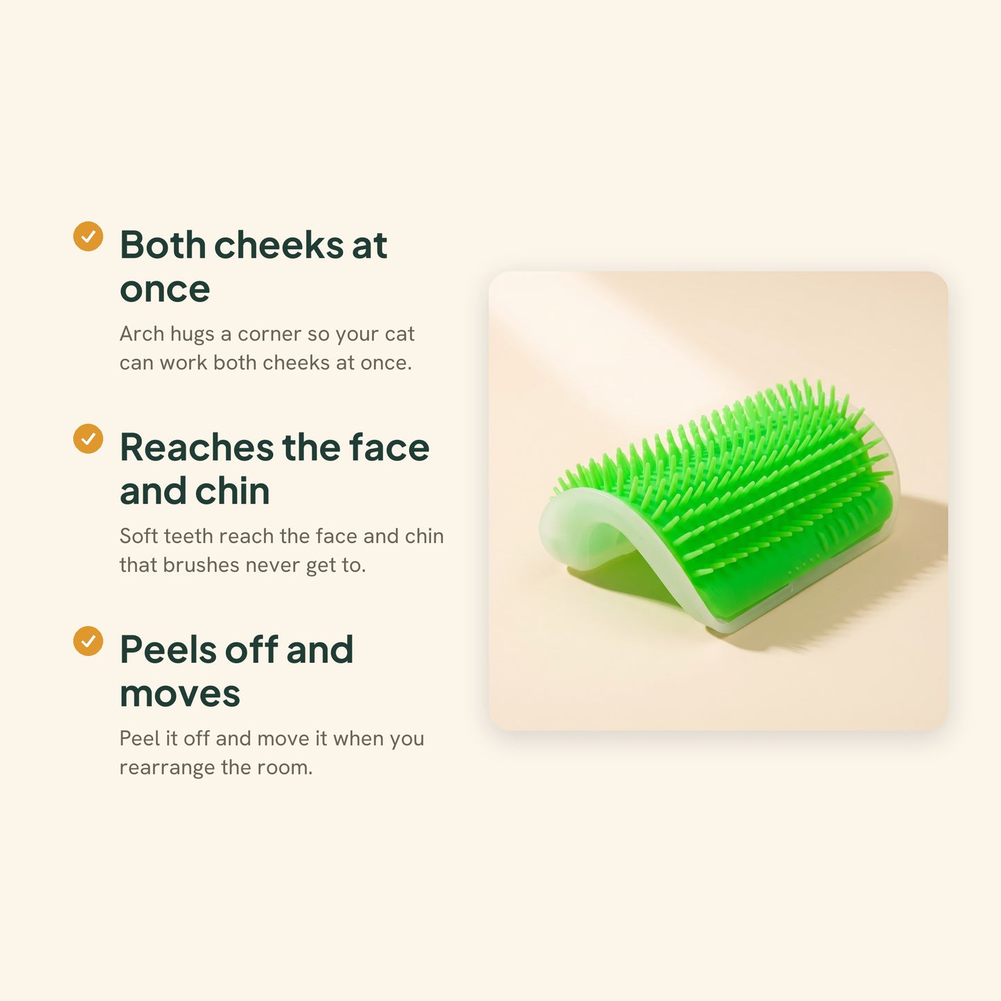 Arched Corner Self-Groomer for Cats, key benefits
