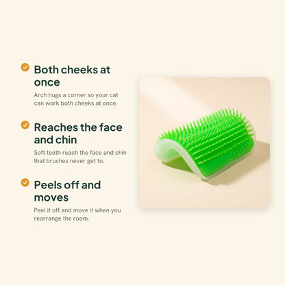 Arched Corner Self-Groomer for Cats, key benefits