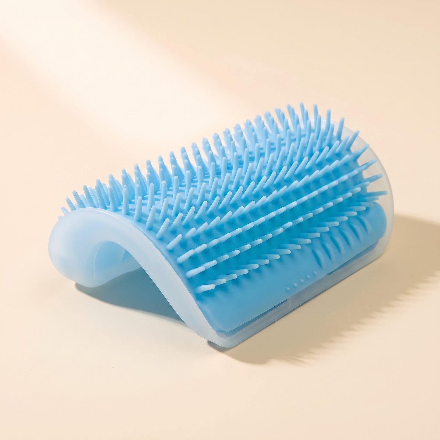 Arched Corner Self-Groomer for Cats - light blue