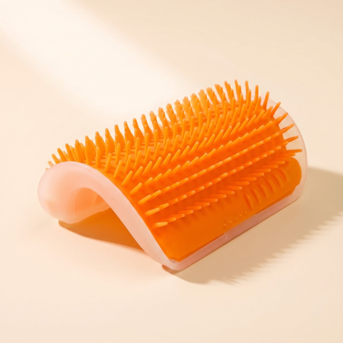 Arched Corner Self-Groomer for Cats - orange