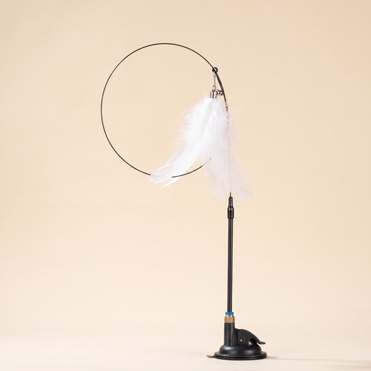 Suction Cup Feather Teaser Wand for Cats