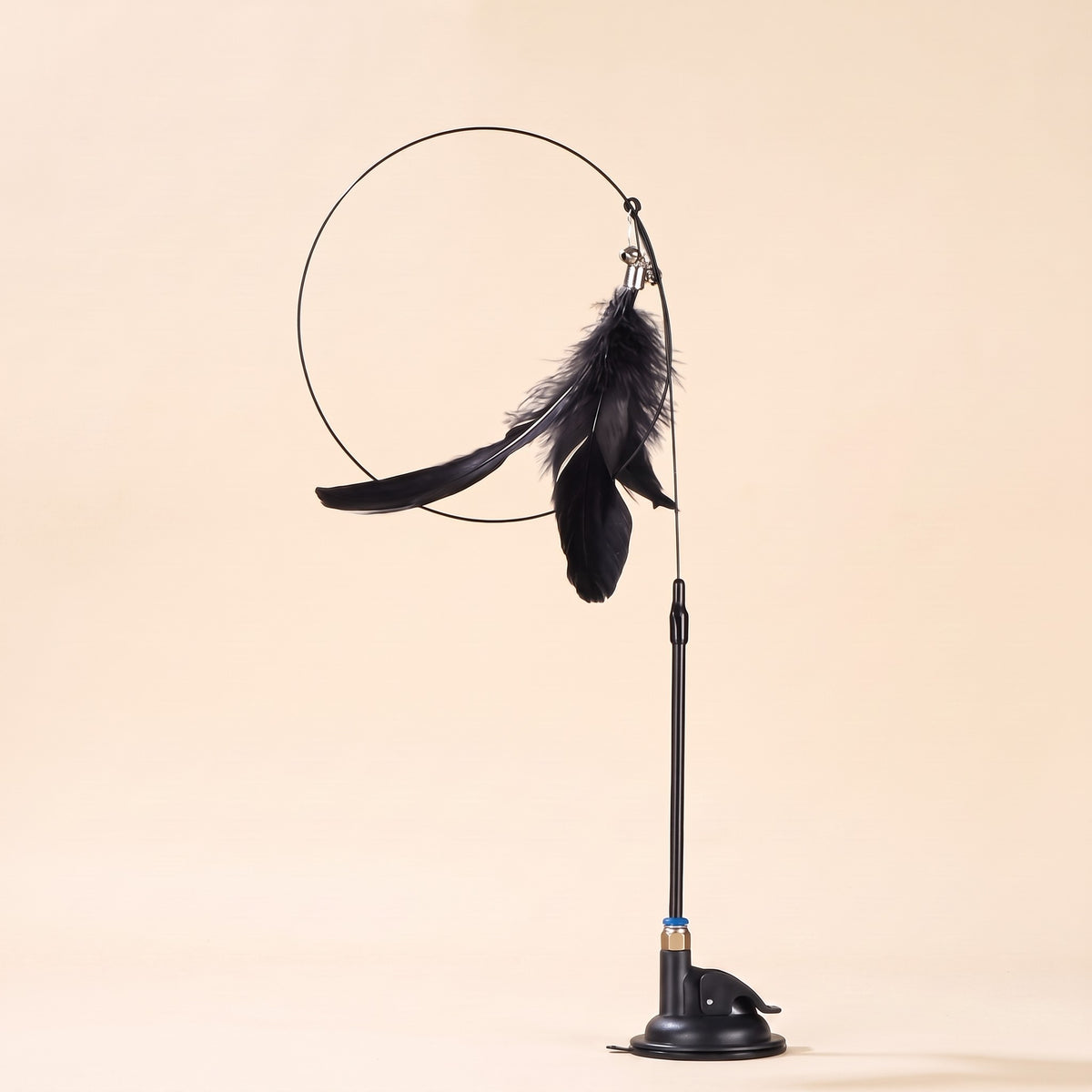 Suction Cup Feather Wand, Black Enhanced