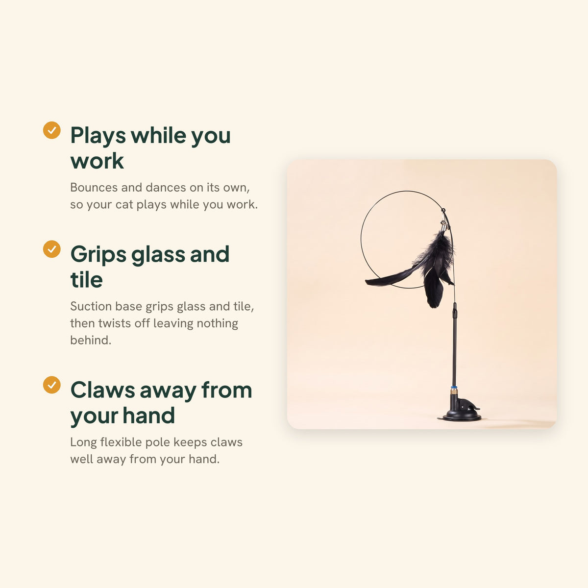 Suction Cup Feather Wand, Black Enhanced, key benefits