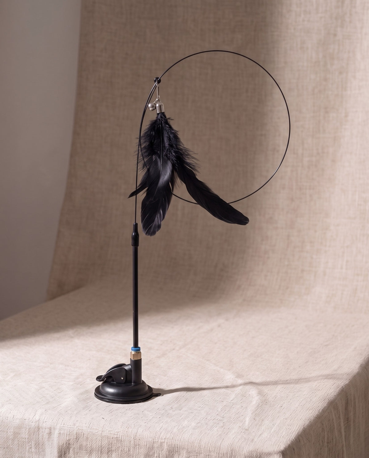 Suction Cup Feather Wand, Black Enhanced