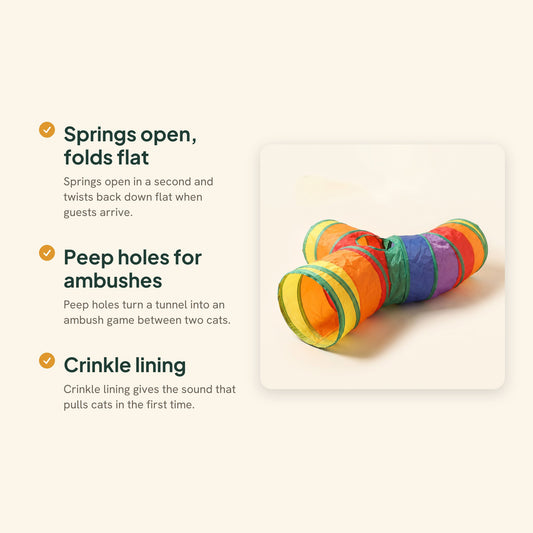 Collapsible Cat Play Tunnel, key benefits