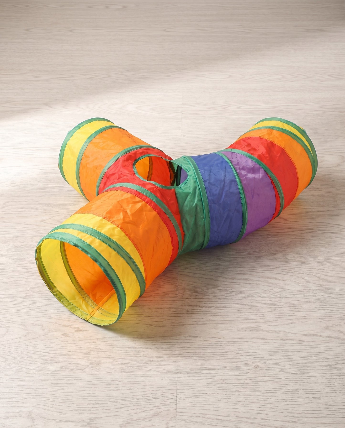 Collapsible Cat Play Tunnel, styled in a home setting