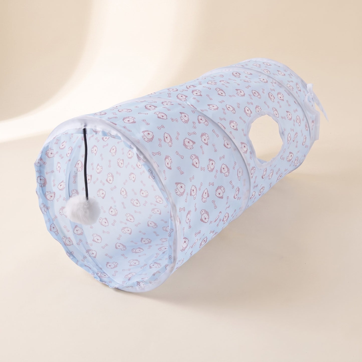 Collapsible Cat Play Tunnel, var tube floral white