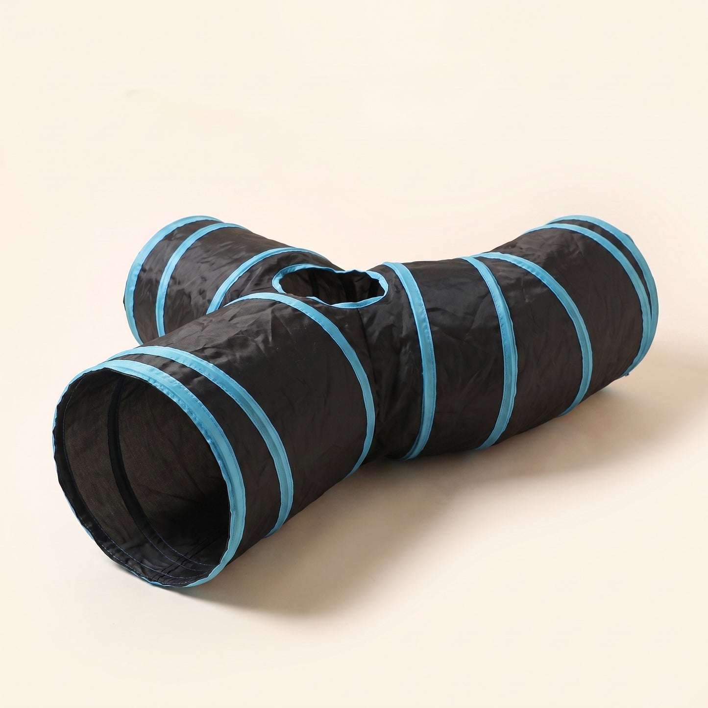 Collapsible Cat Play Tunnel - y-black-blue