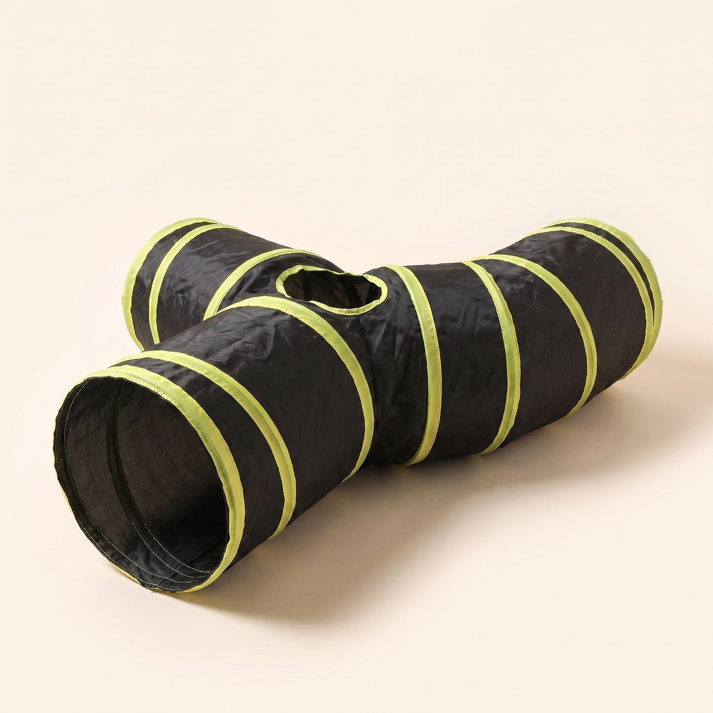 Collapsible Cat Play Tunnel - y-black-lime