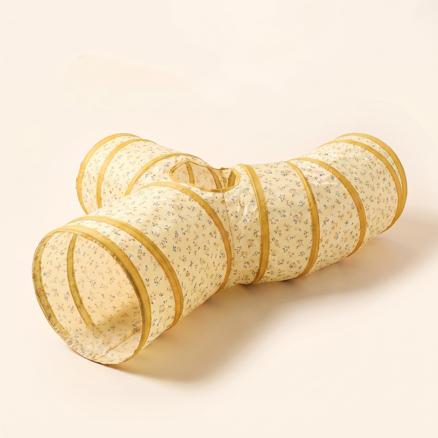 Collapsible Cat Play Tunnel - y-yellow-floral