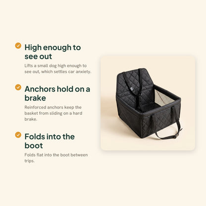 Quilted Booster Car Seat for Small Dogs, key benefits