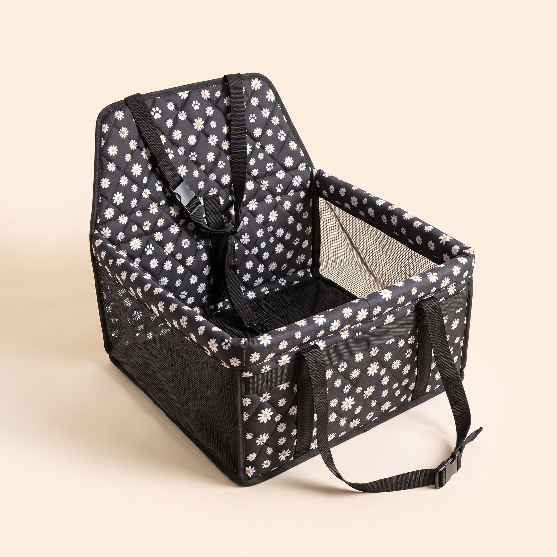 Quilted Booster Car Seat for Small Dogs - a1