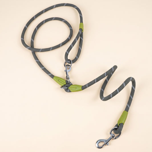 Reflective Rope Dog Leash with Alloy Hook