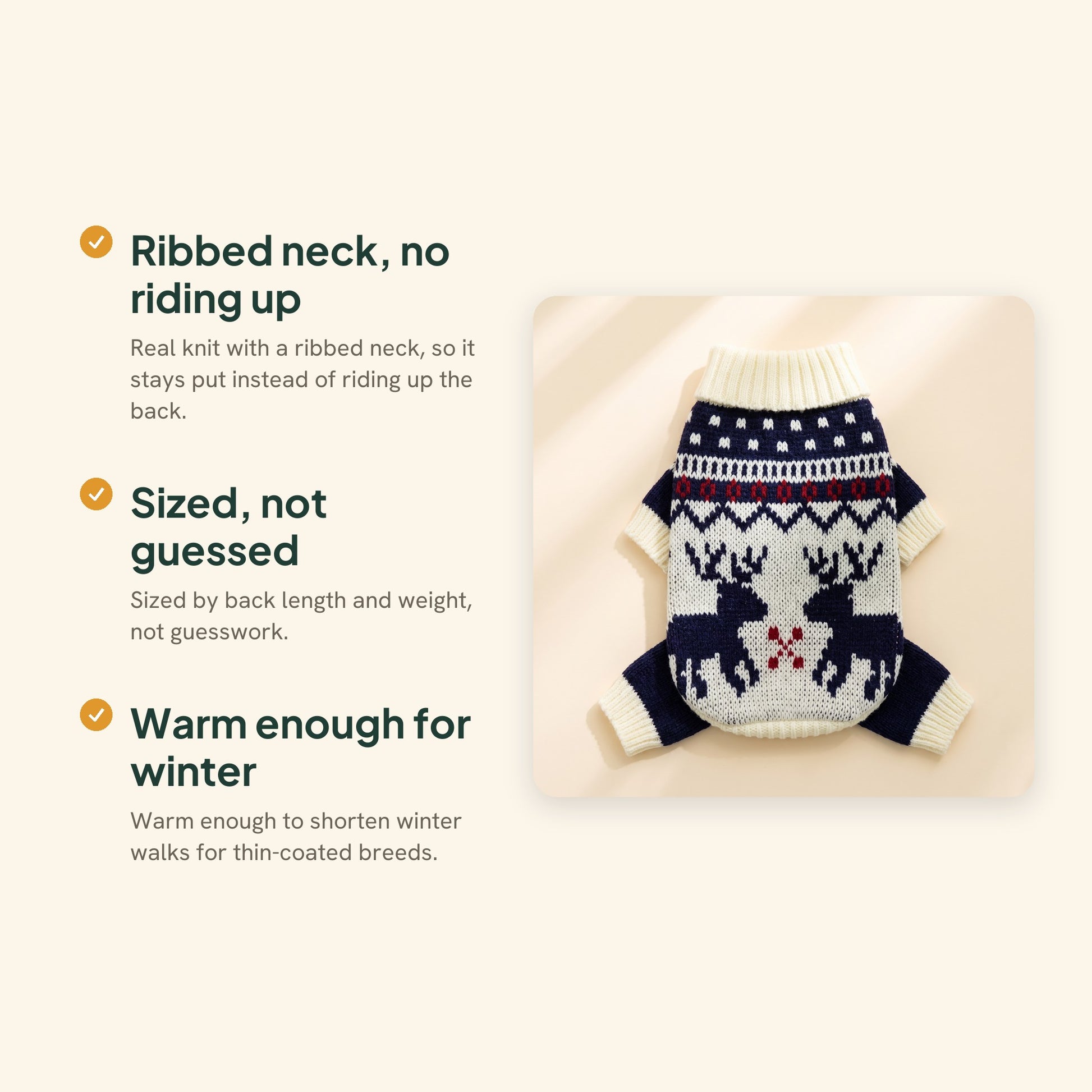 Fair Isle Knit Christmas Sweater for Dogs and Cats, key benefits