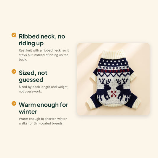 Fair Isle Knit Christmas Sweater for Dogs and Cats, key benefits