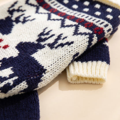 Fair Isle Knit Christmas Sweater for Dogs and Cats, close-up detail