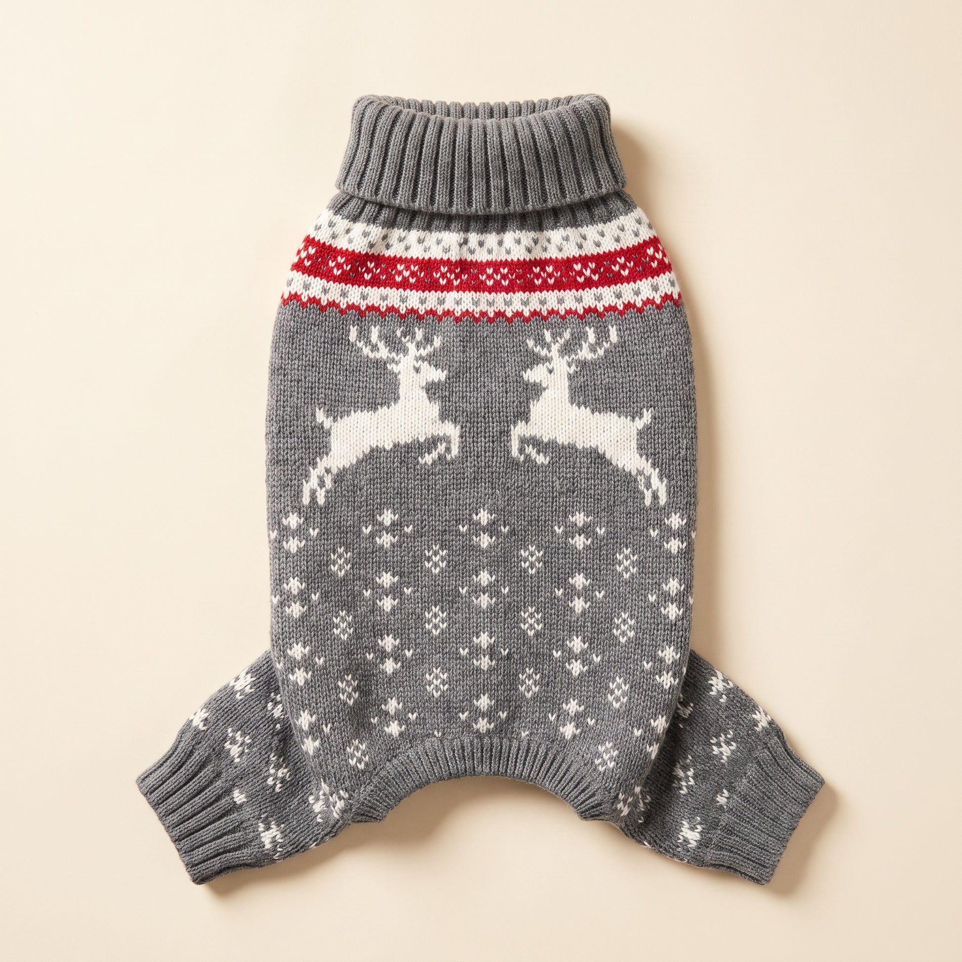 Fair Isle Knit Christmas Sweater for Dogs and Cats, var grey