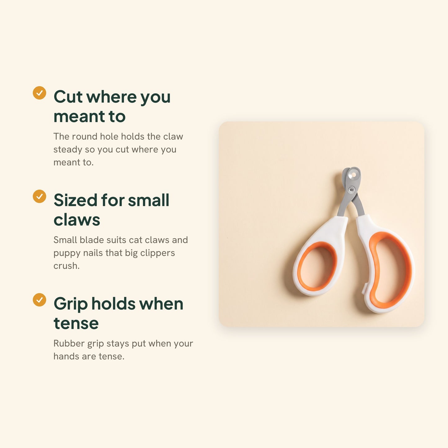 Circular-Hole Claw Scissors for Cats and Small Dogs, key benefits