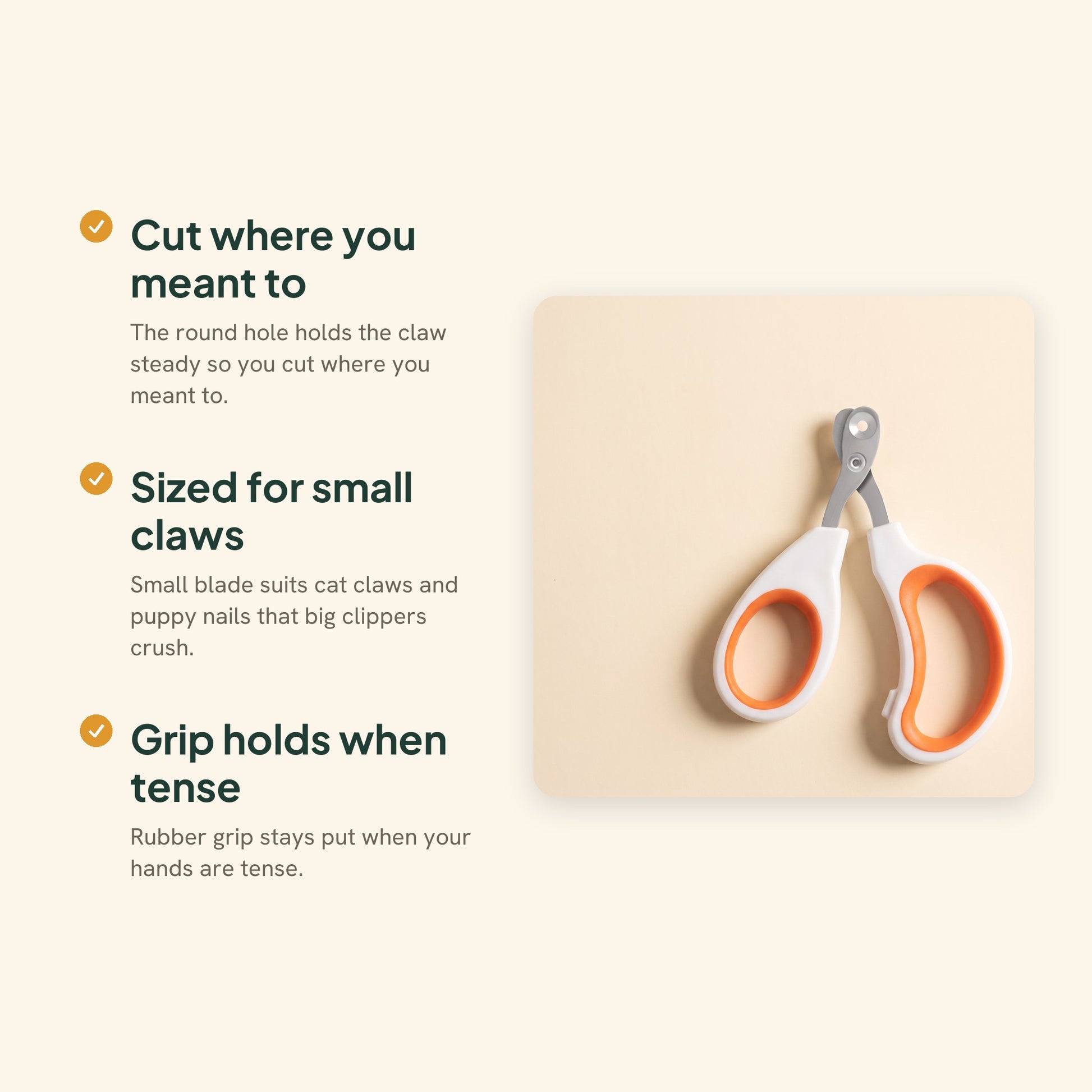 Circular-Hole Claw Scissors for Cats and Small Dogs, key benefits