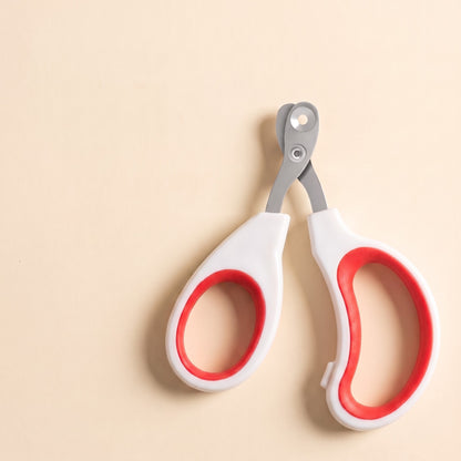 Circular-Hole Claw Scissors for Cats and Small Dogs - red