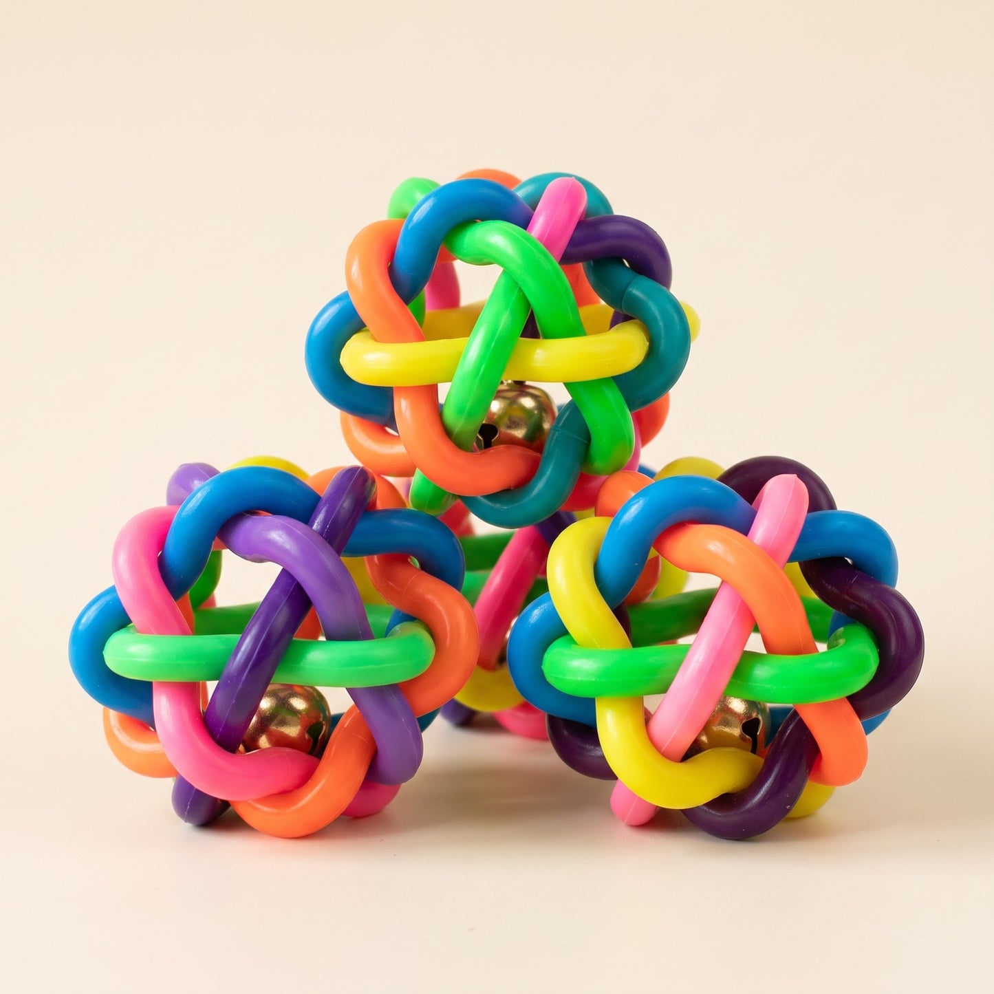 Woven Rubber Bell Ball for Dogs