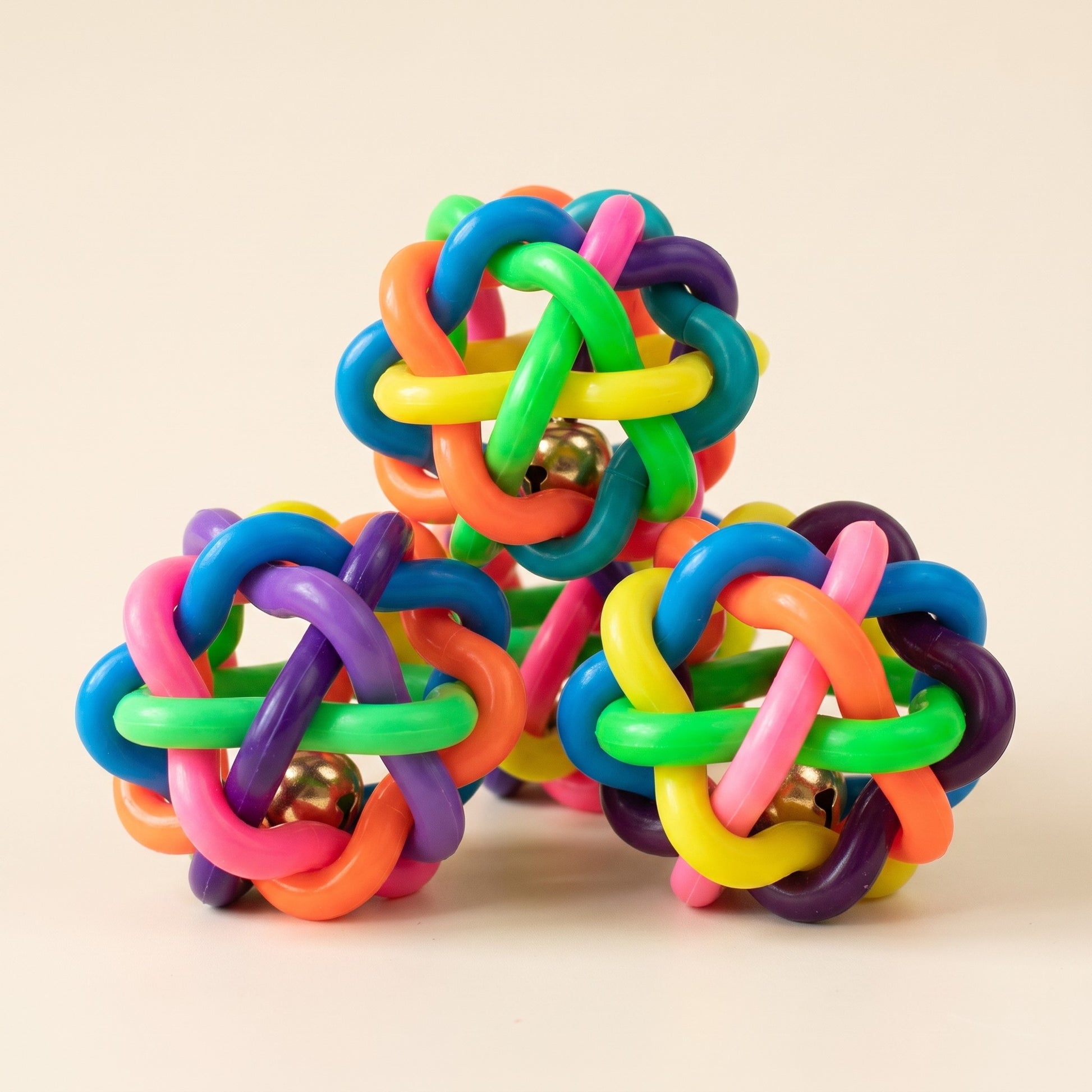 Woven Rubber Bell Ball for Dogs