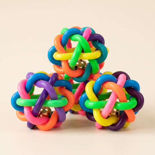 Woven Rubber Bell Ball for Dogs