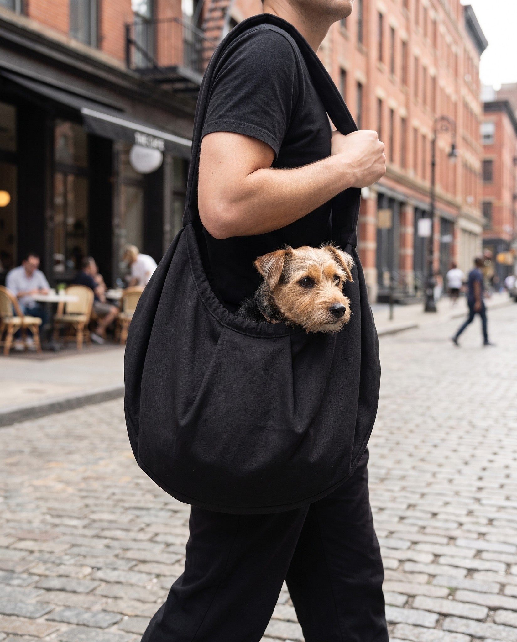 Crossbody Sling Carrier for Small Pets, in use at home