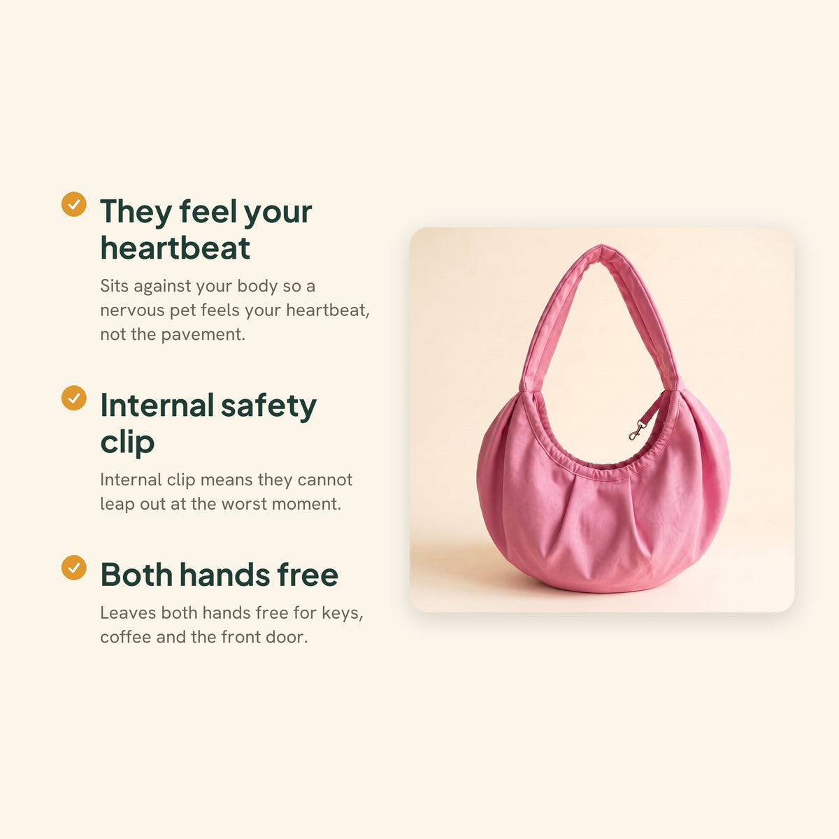 Crossbody Sling Carrier, Pink, key benefits