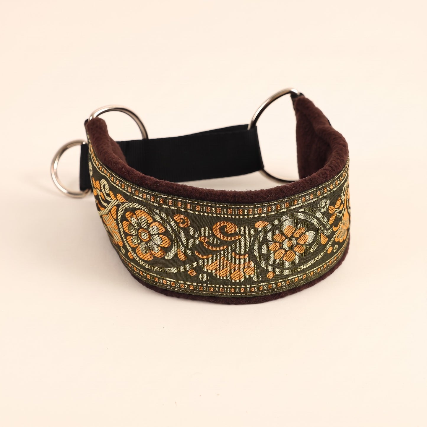 Wide Martingale Collar for Sighthounds - armygreen