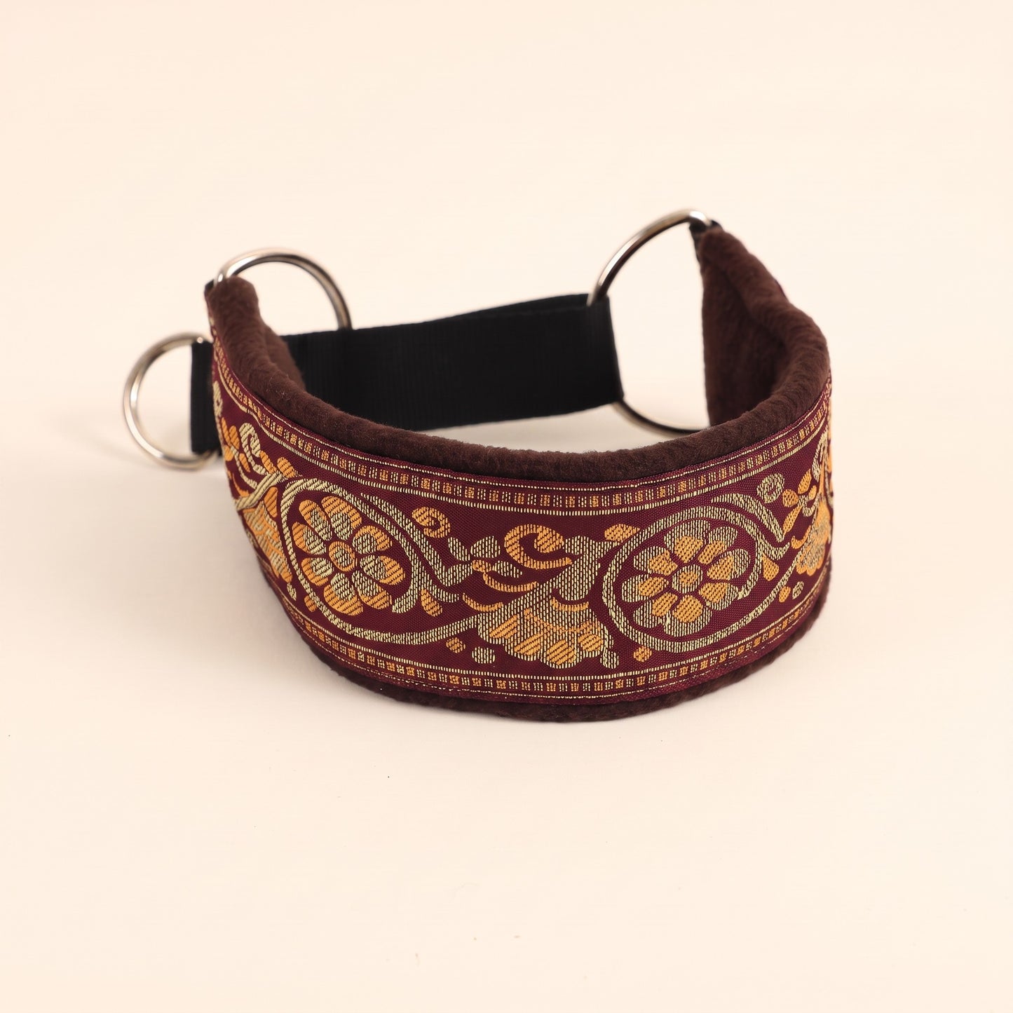 Wide Martingale Collar for Sighthounds - burgundy