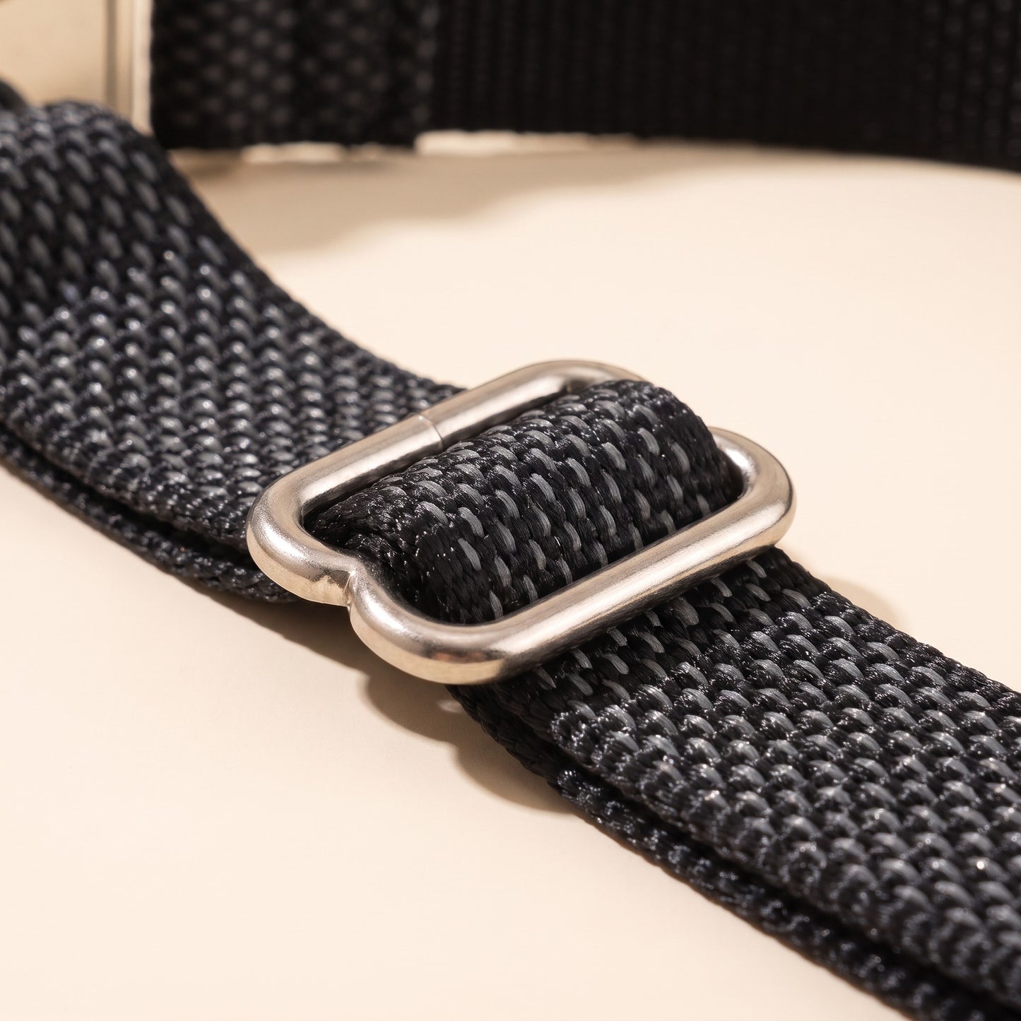 Reflective Martingale Collar with Metal Buckle, close-up detail
