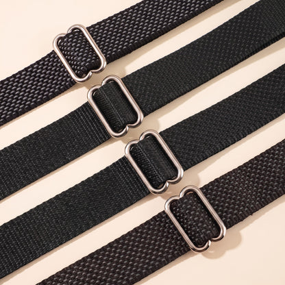 Reflective Martingale Collar with Metal Buckle in Black