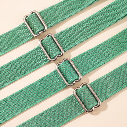Reflective Martingale Collar with Metal Buckle in Green