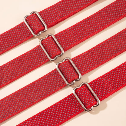 Reflective Martingale Collar with Metal Buckle in Red