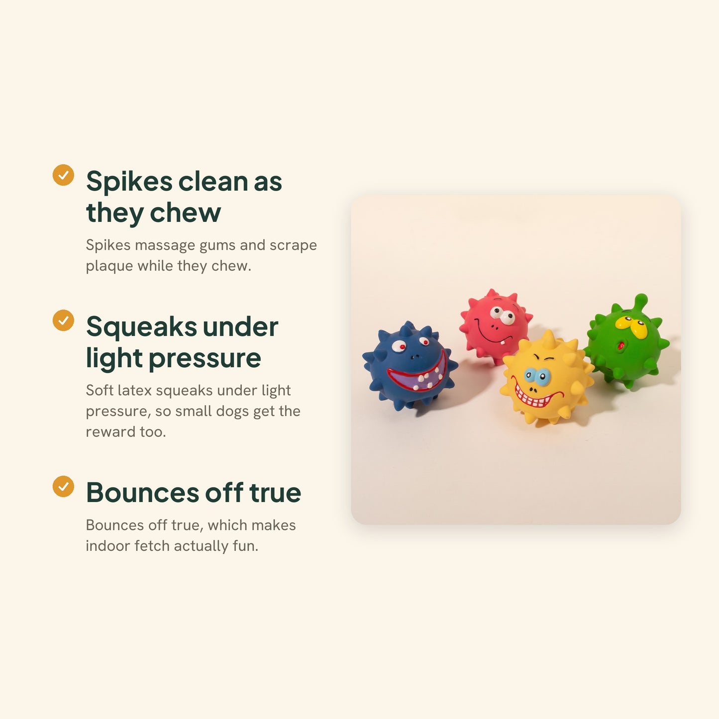 Spiky Squeaky Ball for Dogs, key benefits