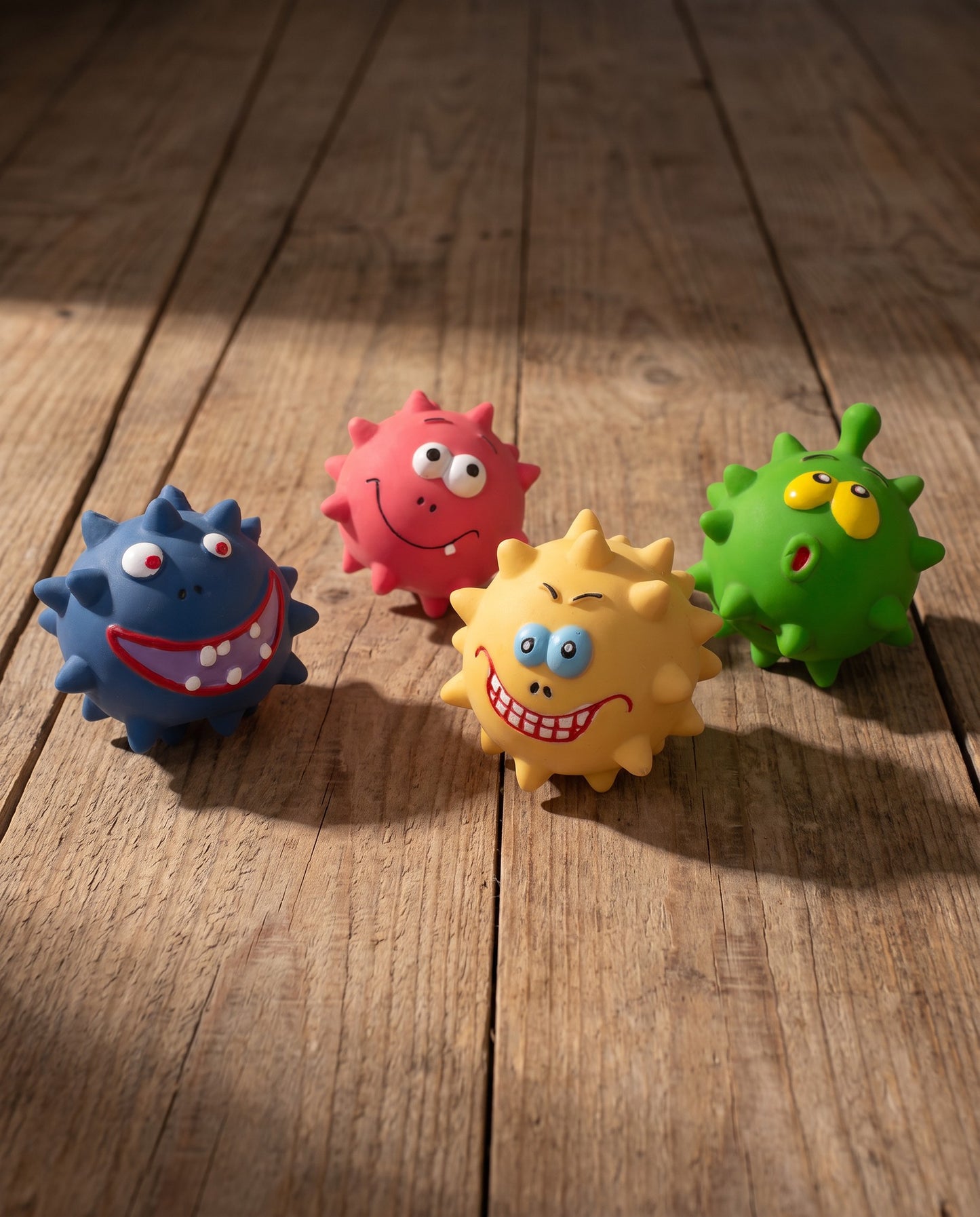 Spiky Squeaky Ball for Dogs, styled in a home setting