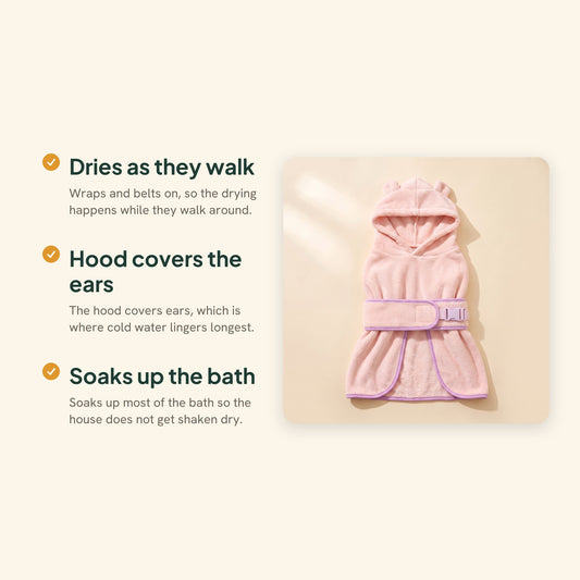 Hooded Microfiber Dog Bathrobe, key benefits
