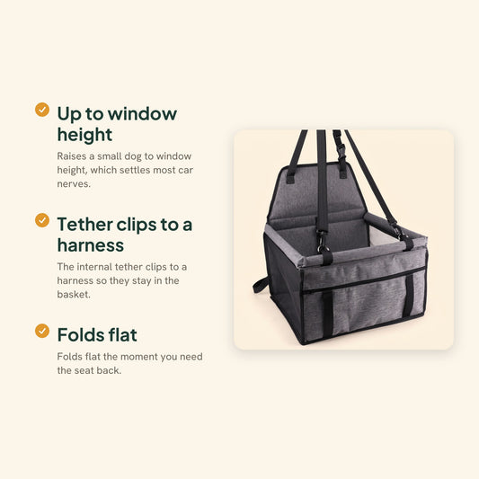 Foldable Booster Car Seat with Safety Tether, key benefits