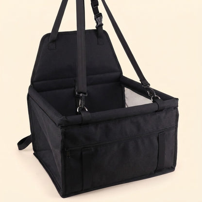 Foldable Booster Car Seat with Safety Tether in black
