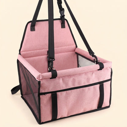 Foldable Booster Car Seat with Safety Tether in pink