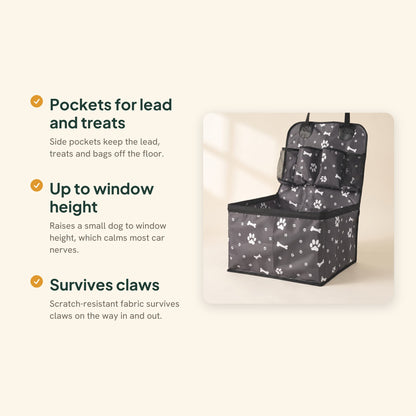 Dog Car Booster Seat with Storage Pockets, key benefits