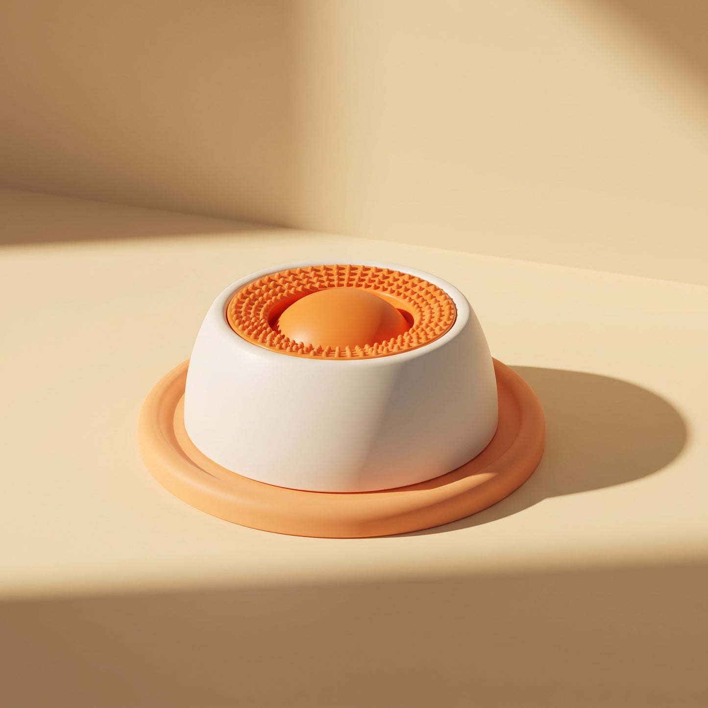 Slow Feeder Licking Bowl with Center Dome, styled in a home setting