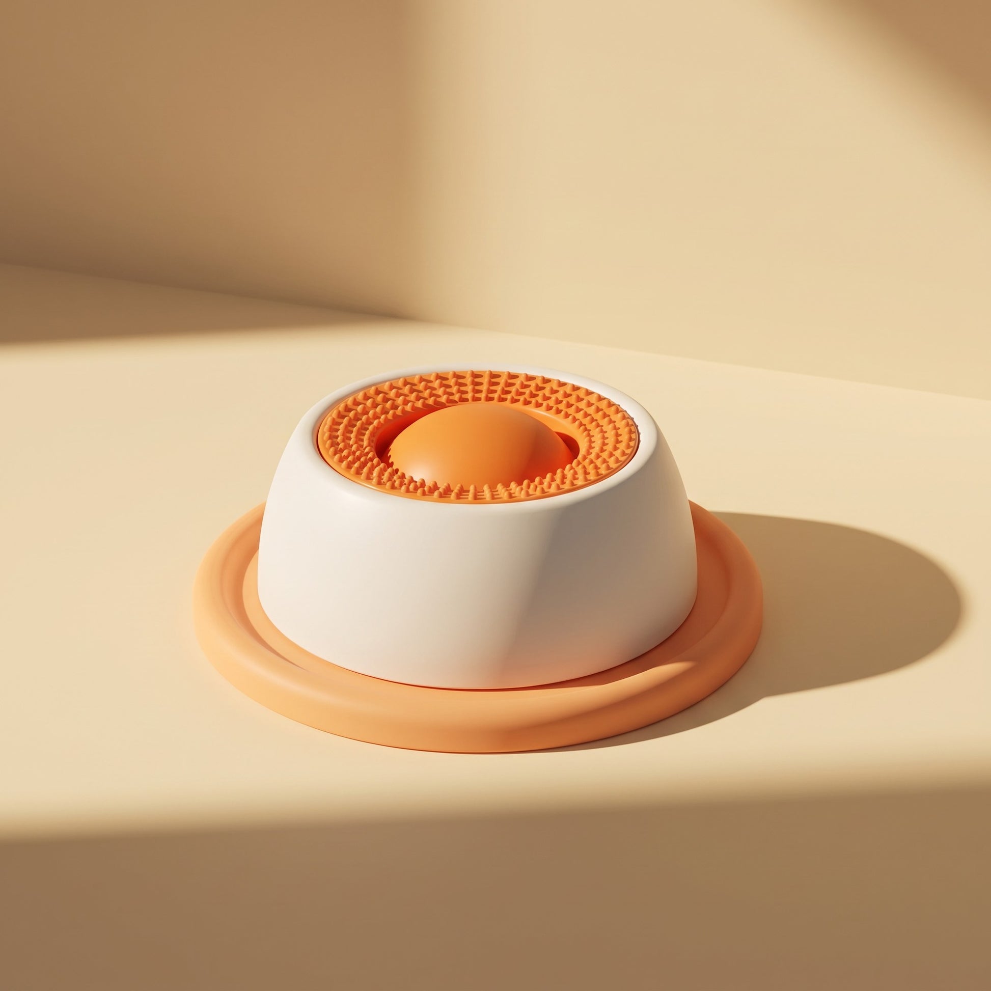 Slow Feeder Licking Bowl with Center Dome, styled in a home setting