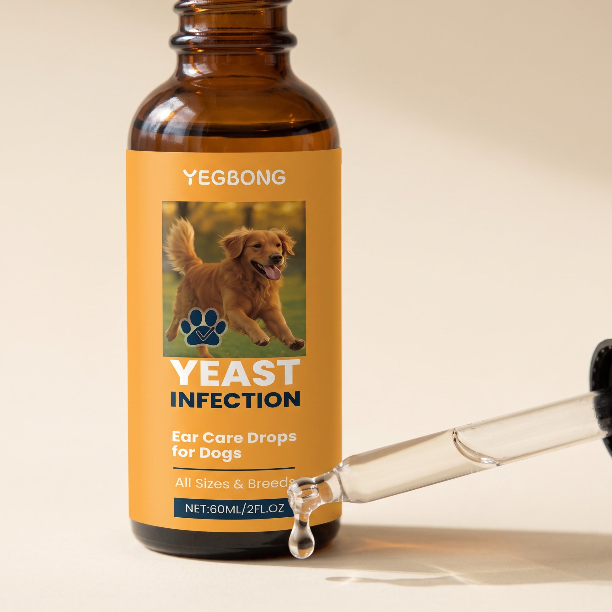 Ear Care Drops for Dogs, 60ml, close-up detail