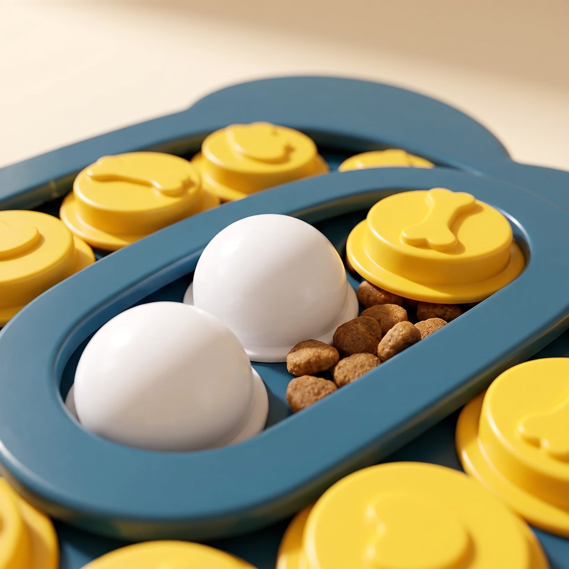 Interactive Slow Feeder Puzzle Bowl, close-up detail