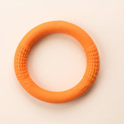 Rubber Ring Tug and Fetch Toy in orange