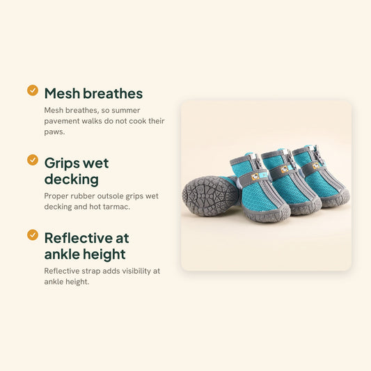 Breathable Mesh Dog Shoes, Set of 4, key benefits