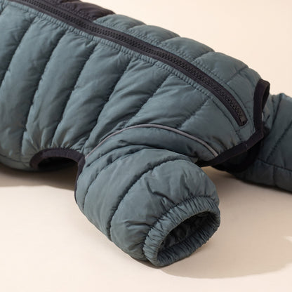 Padded Four-Leg Winter Dog Snowsuit, close-up detail